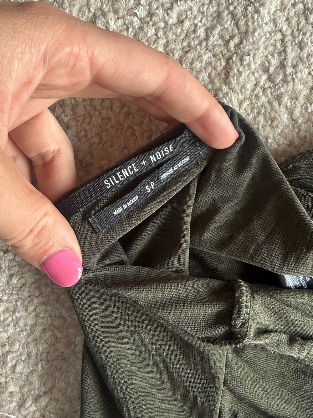 silence + noise Olive Green Cowl Halter Camisole - Picture 3 of 3